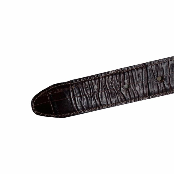 Brighton Reversible Brown Croc Embossed Leather Belt Size 34 Large B40049